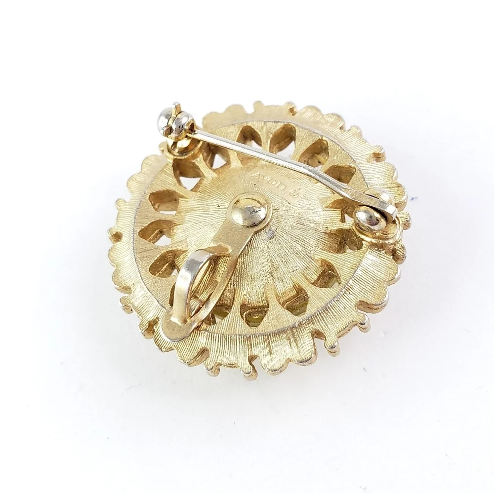 Vintage Avon Brooch Pendant Pin Green